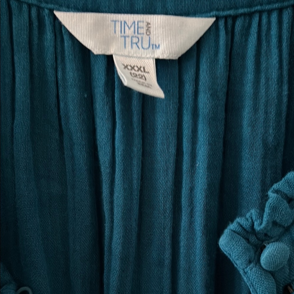Teal blue cotton Sleeveless long Dress size XXXL - Picture 2 of 8